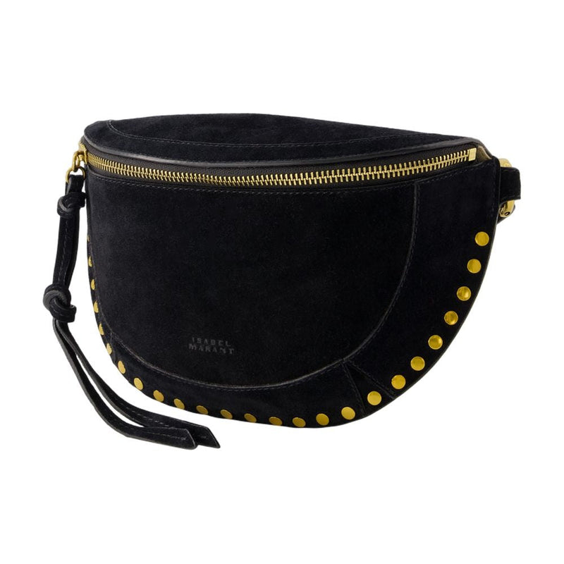 Isabel Marant Studded Calfskin Crossbody Bag — Black