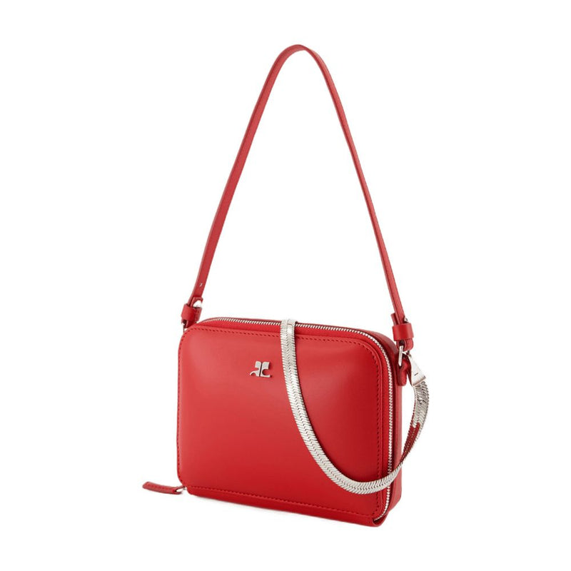 Courrèges Cloud Chained Shoulder Bag — Red Leather