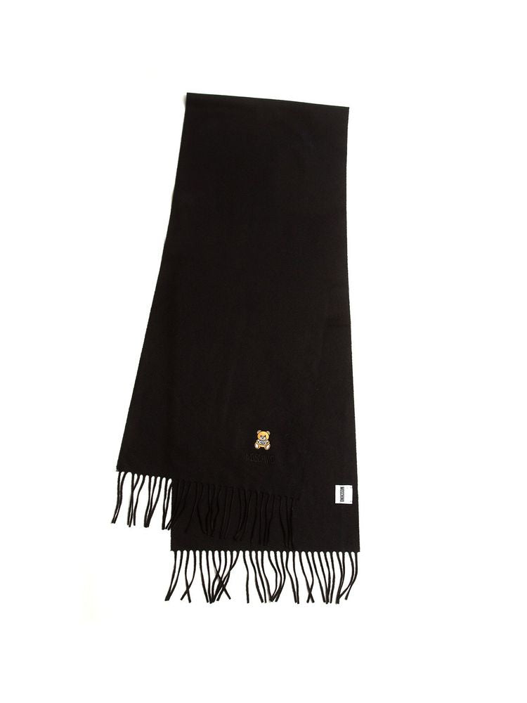 Moschino Lambswool Scarf — Black Scarfs