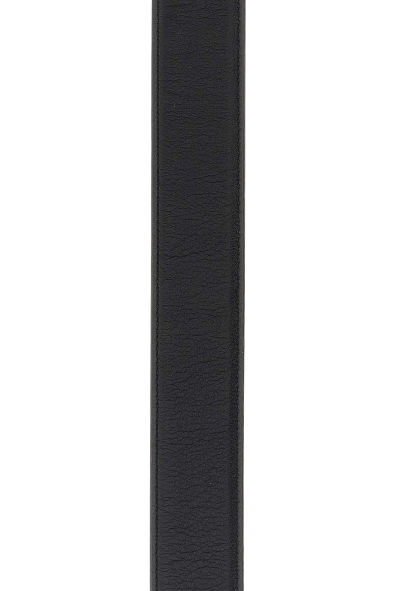 Saint Laurent Leather Logo Belt — Black Nero