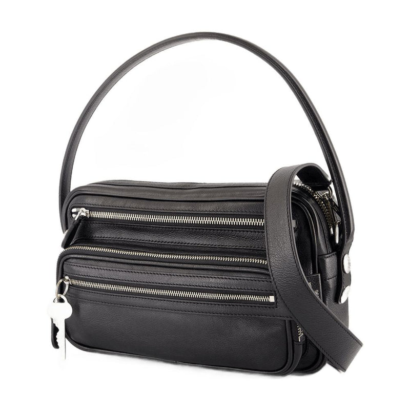 Acne Studios Calfskin Leather Shoulder Bag — Black