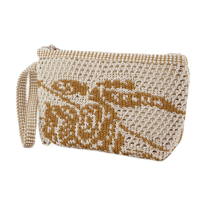 Burberry Open-Weave Cotton Mesh Pouch — White