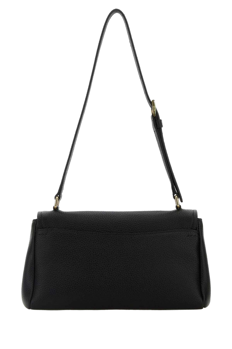 Prada Vitello Leather Shoulder Bag — Black