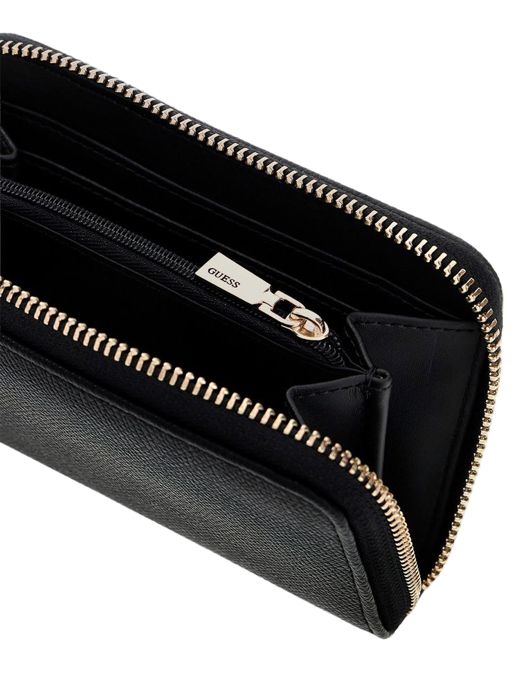 Guess Zip Around Wallet — Black Polyurethane