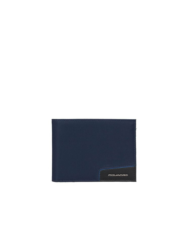 Piquadro Recycled Nylon Wallet — Blue