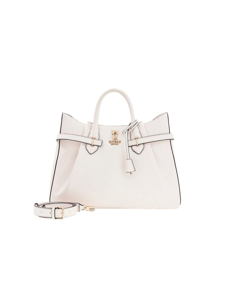 Guess Yesba Girlfriend Shoulder Bag — White Polyurethane