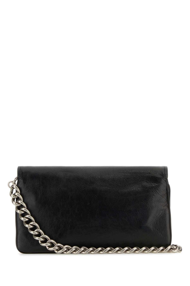 Balenciaga Bb Logo Chain Crossbody Bag — Black