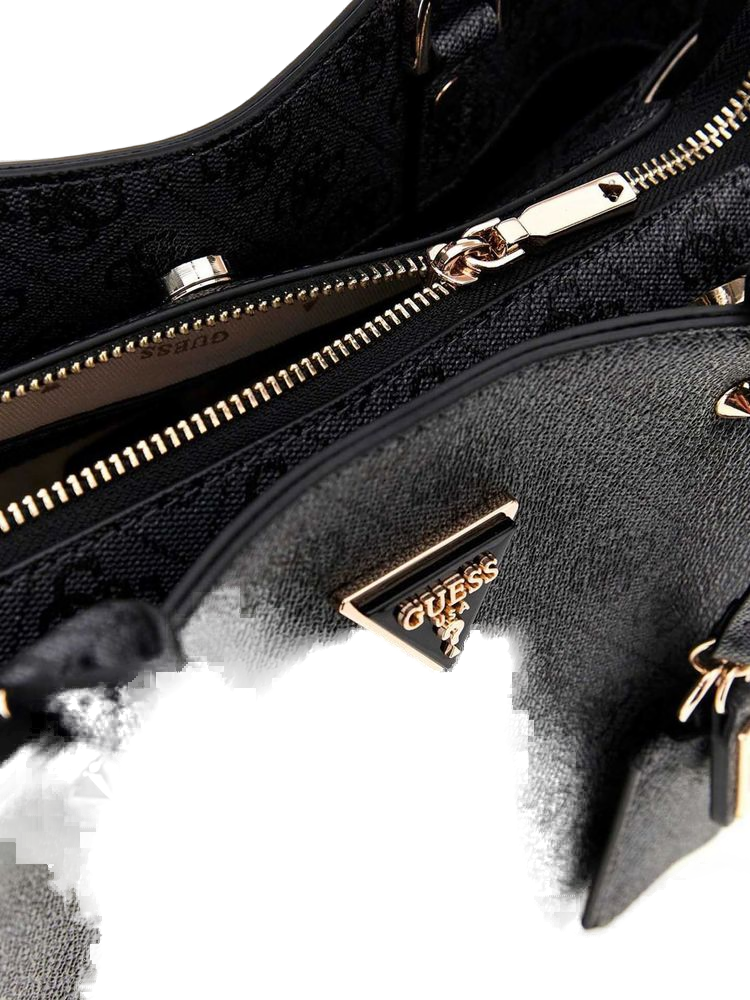 Guess Meridian Ii Shoulder Bag — Gray Polyurethane