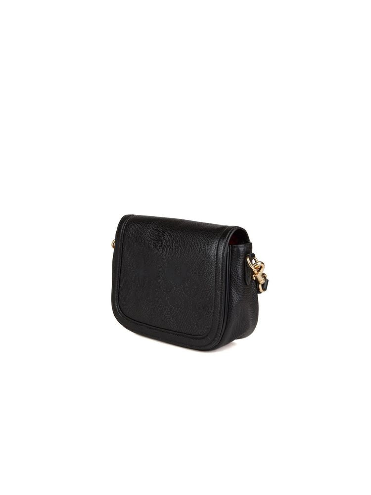 Coach Structured Leather Crossbody Bag — Black