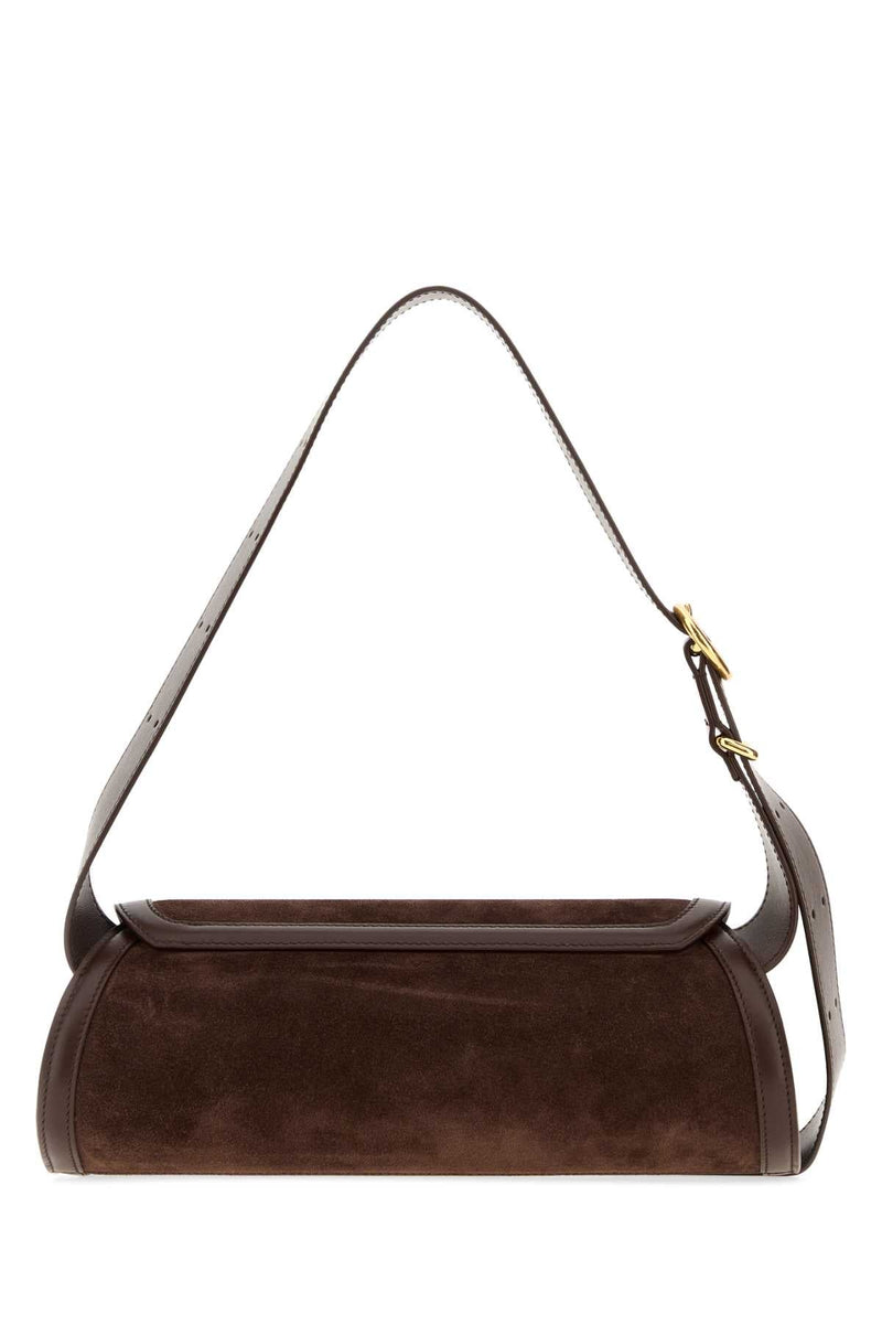Jil Sander Suede Shoulder Bag — Brown