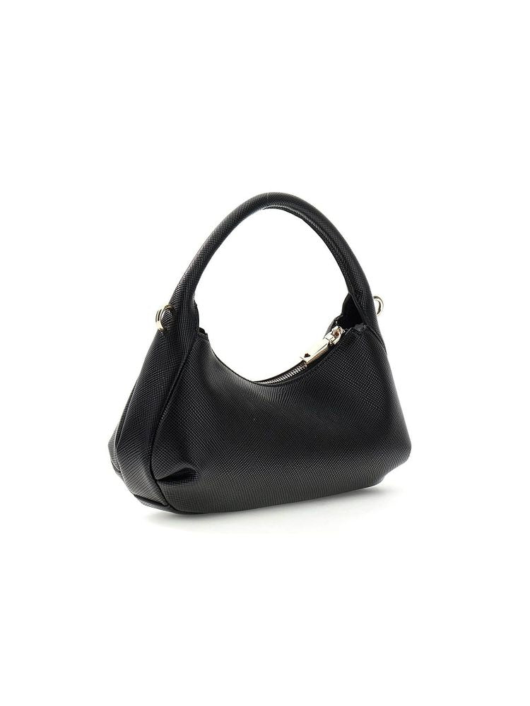 Guess Grain-Embossed Polyurethane Hobo Bag — Black