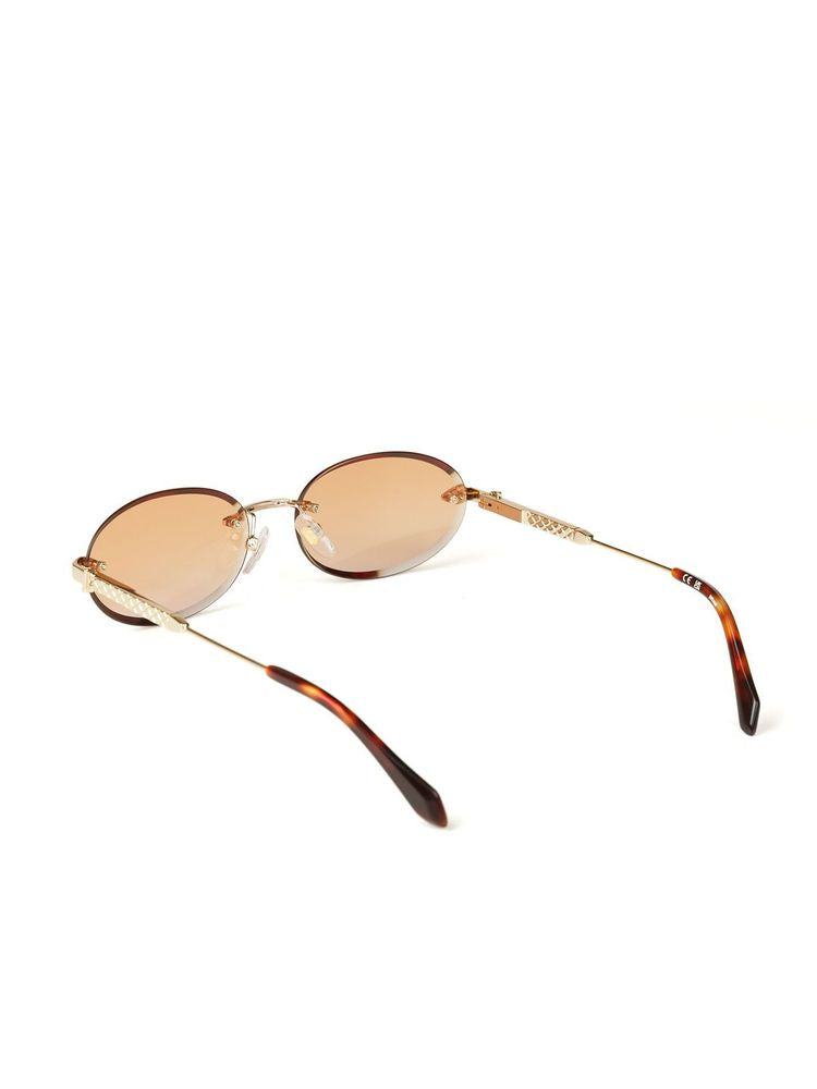 Just Cavalli Sjc155 Orange Gradient Rimless Sunglasses — Rose Gold Metal