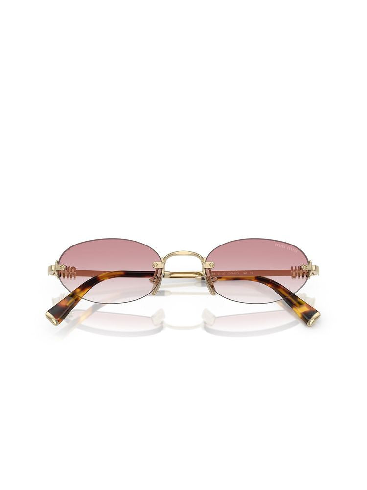 Miu Miu A54s Logo-Embellished Metal Sunglasses — Pink