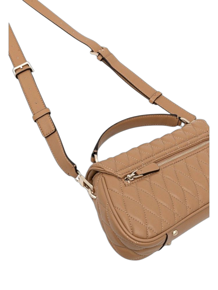 Guess Valla Top Handle Bag — Beige Polyurethane