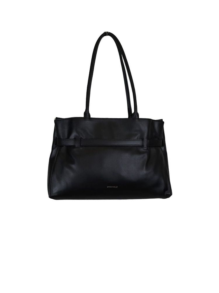 Coccinelle Bovine Leather Shoulder Bag — Black