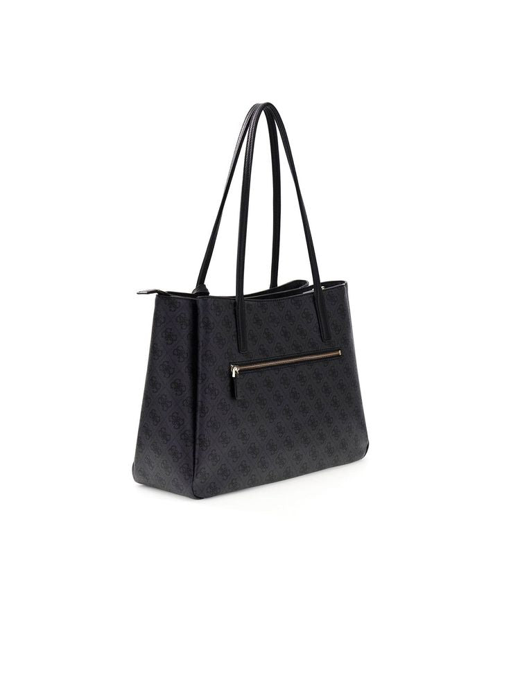 Guess Logo Polyurethane Tote Bag — Black