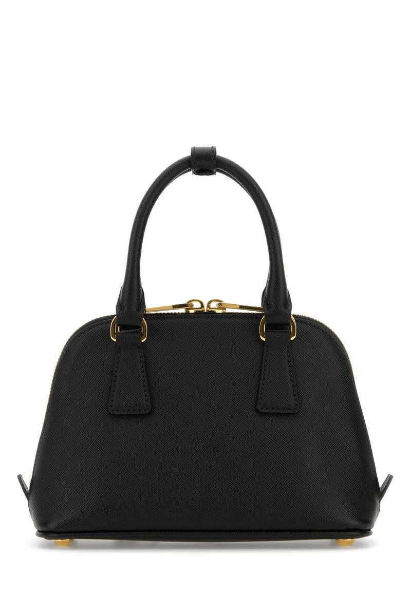 Prada Handle Top Bag — Black Vitello