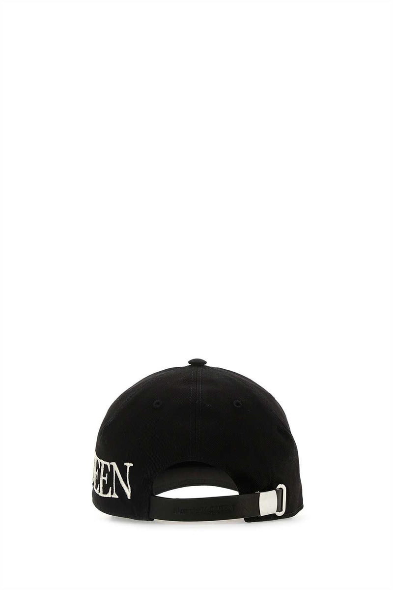 Alexander Mcqueen 6328964105q Cotton Baseball Cap — Black Exterior: Caps