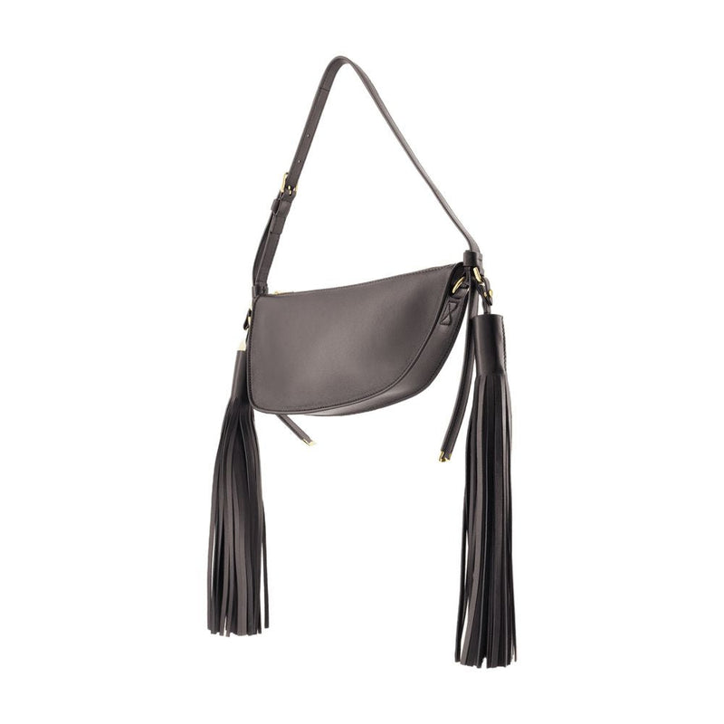 Burberry Lambskin Tassel Shoulder Bag — Black