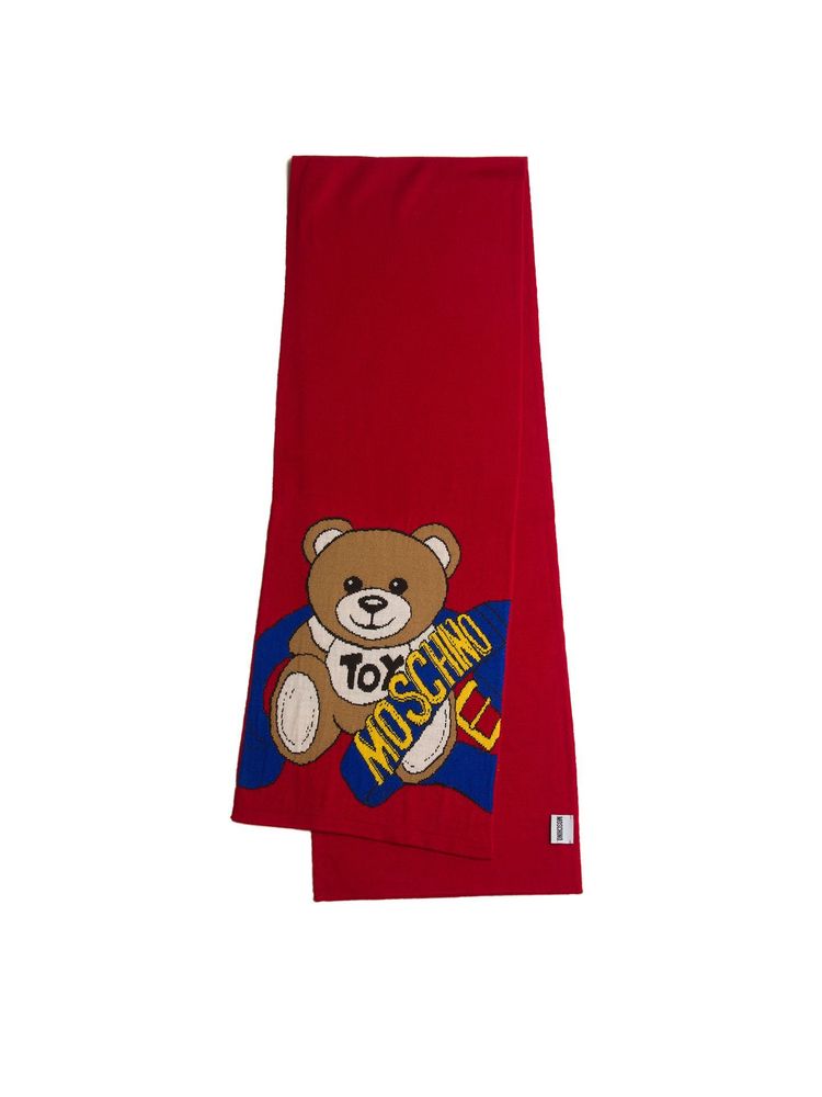Moschino Wool Blend Scarf — Red Scarfs