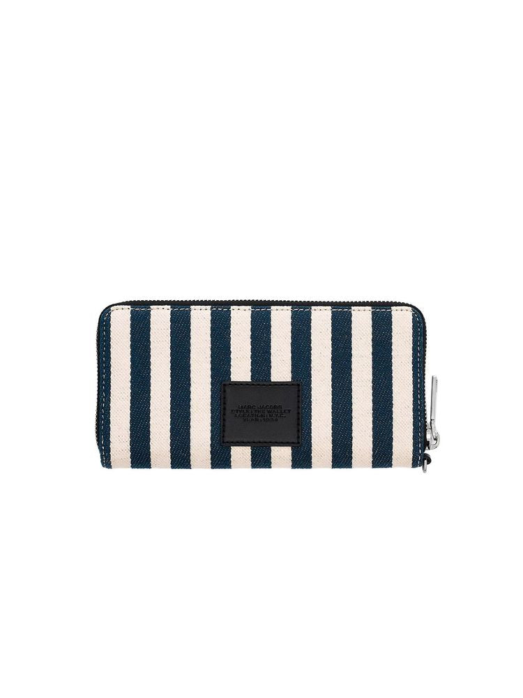 Marc Jacobs Striped Cotton Wallet — Navy