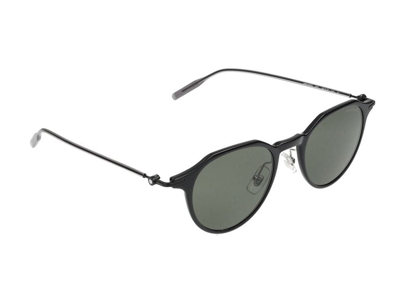 Montblanc Mb0355s Round-Frame Sunglasses — Black Injected