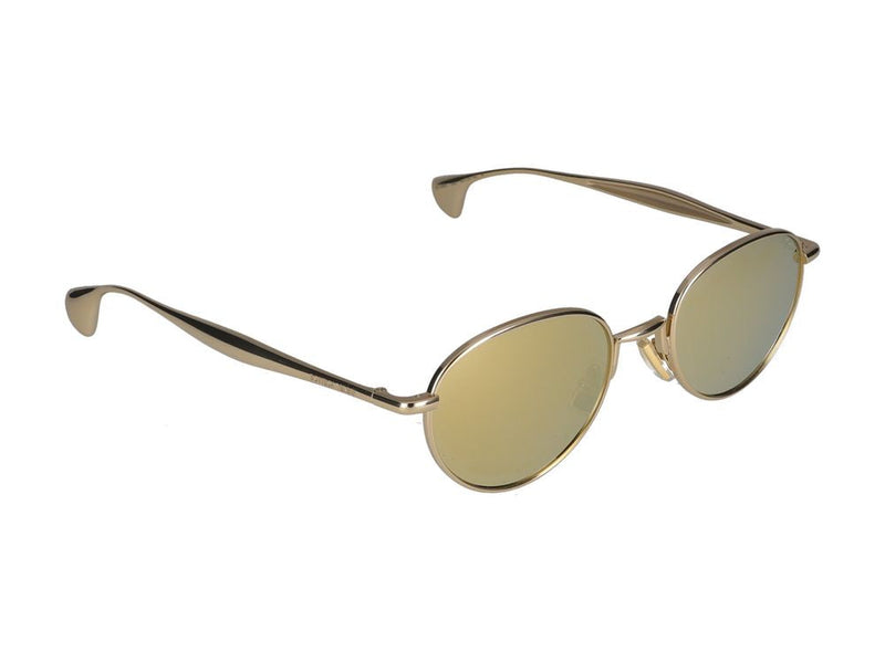 Bottega Veneta Bv1396s Gold Metal Round Sunglasses —