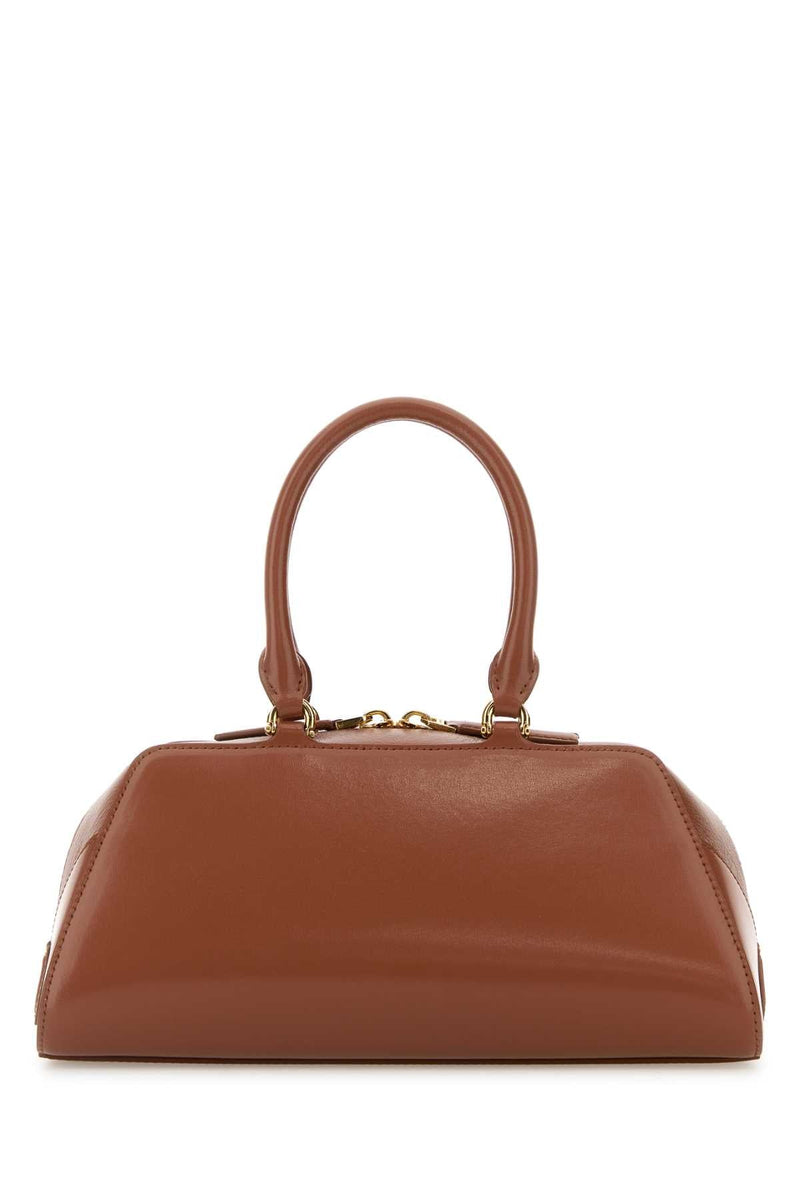 Givenchy Structured Calf Leather Top Handle Bag — Brown