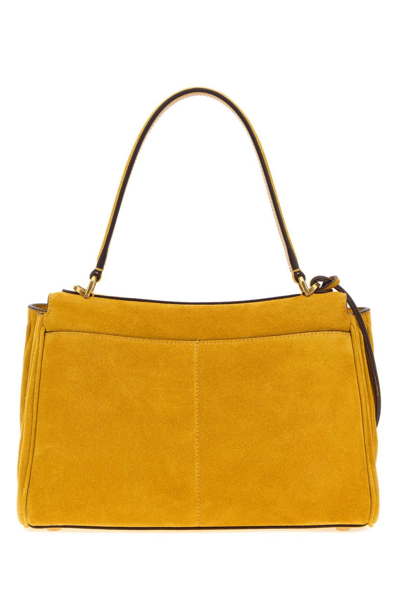 Balenciaga Suede Shoulder Bag — Yellow