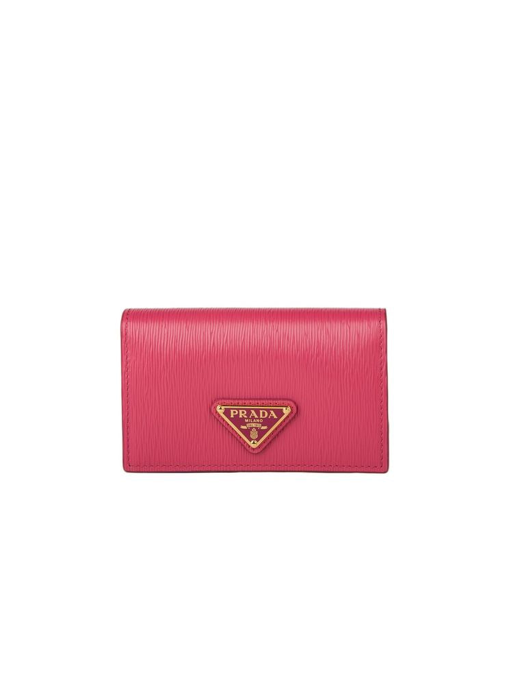 Prada Textured Calfskin Wallet — Pink