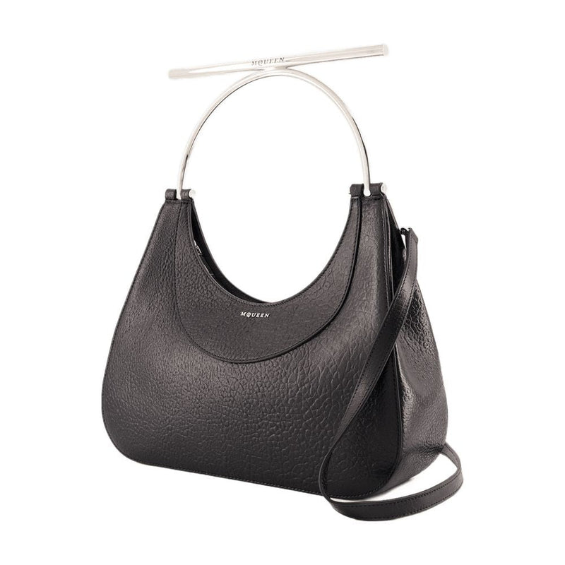 Alexander Mcqueen Textured Lambskin Shoulder Bag — Black