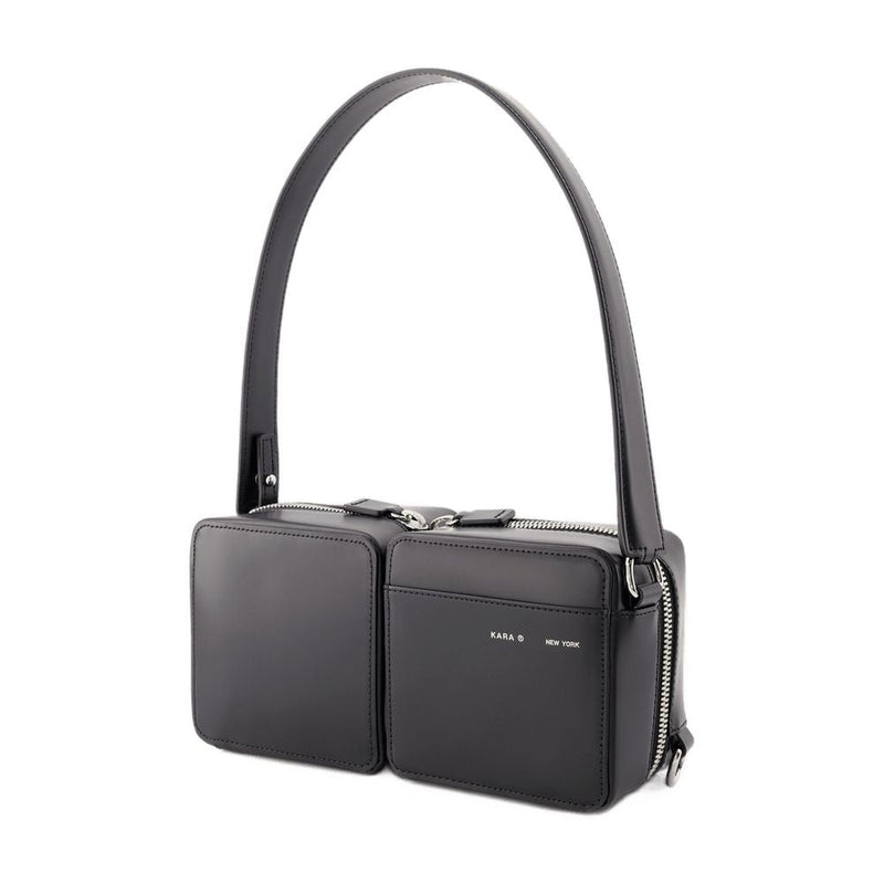 Kara Shoulder Bag — Black Calfskin