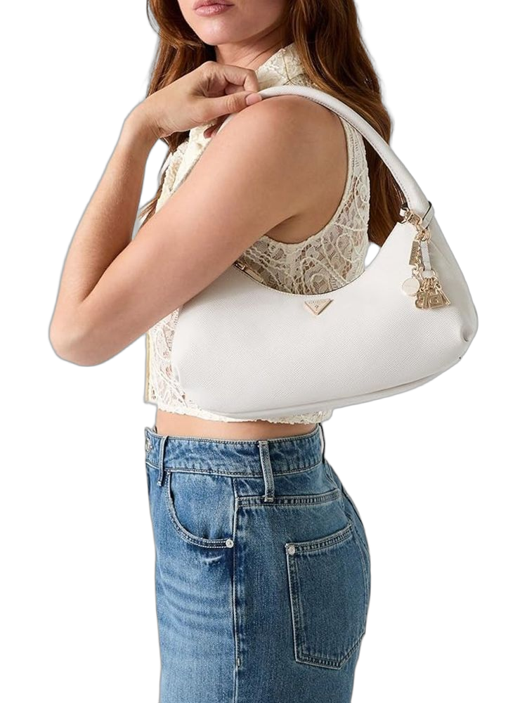 Guess Polyurethane Hobo Bag — White