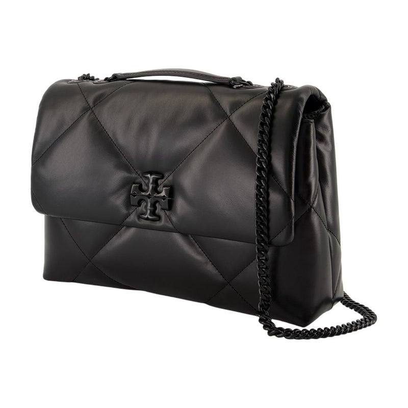 Tory Burch Diamond-Quilted Leather Shoulder Bag — Black Cowhide