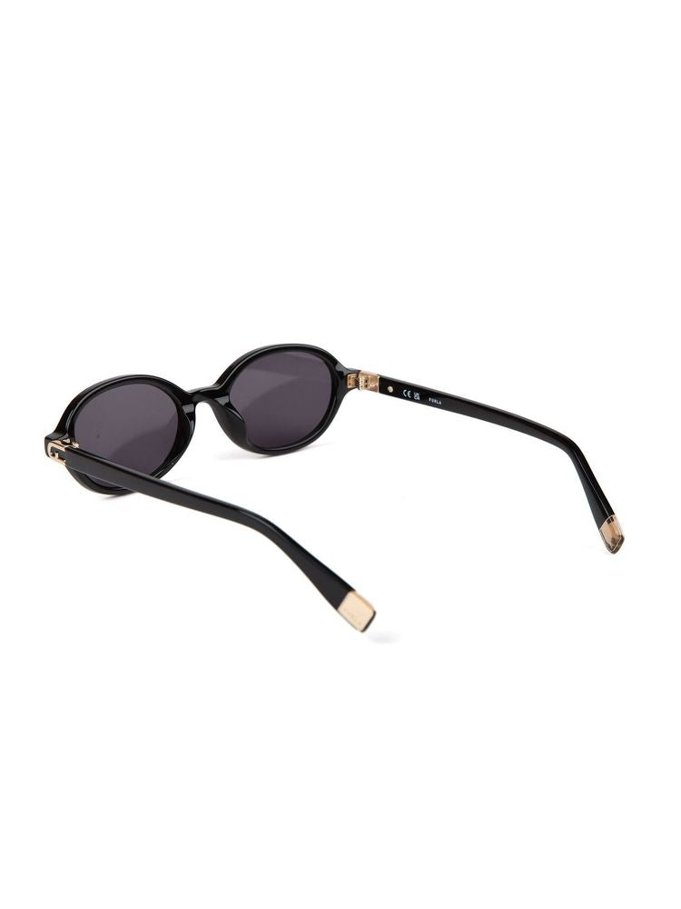 Furla Sfu972 Acetate Oval-Frame Sunglasses — Black
