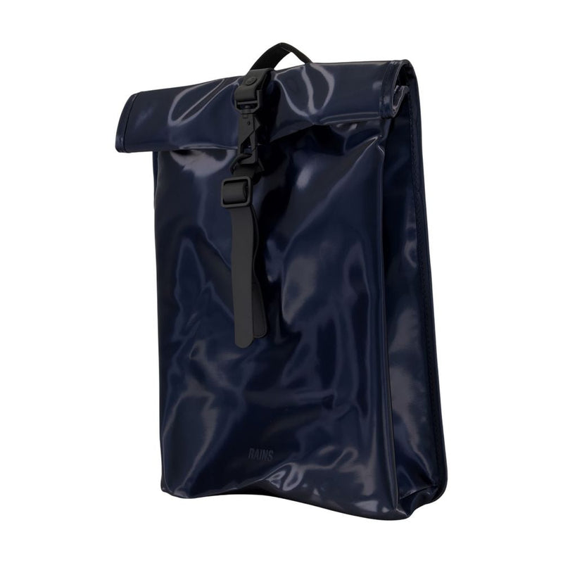 Rains Roll-Top Synthetic Backpack — Blue Hand Bags