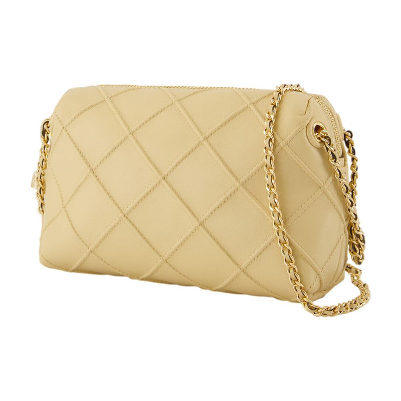 Tory Burch Fleming Crossbody Bag — Beige Lambskin