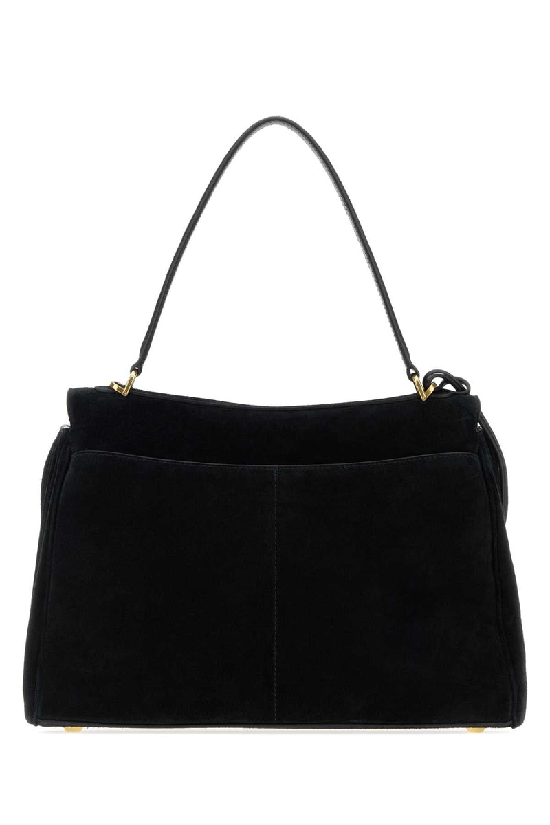 Balenciaga Velvet Shoulder Bag — Black