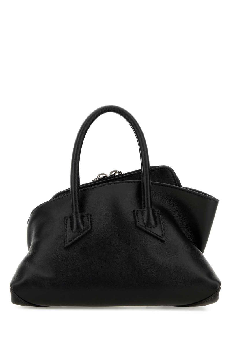 The Attico Calf Leather Shoulder Bag — Black