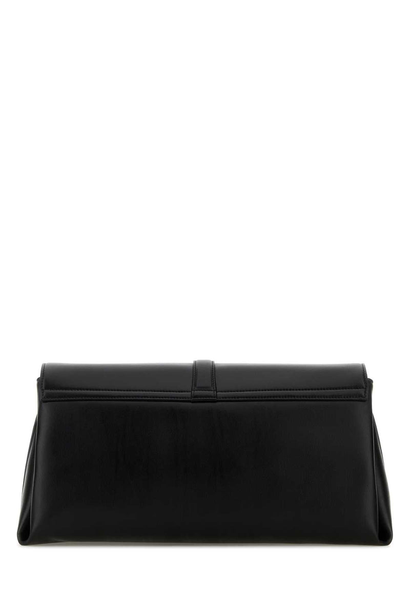Ferragamo Leather Bow-Knot Flap Crossbody Bag — Black
