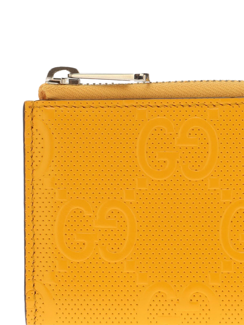 Gucci Gg Perforated Leather Wallet — Orange Accessories >