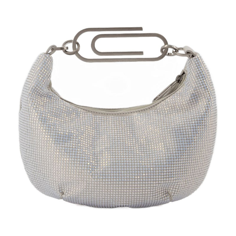 Off-White Crystal-Embellished Shoulder Bag — Silver Others