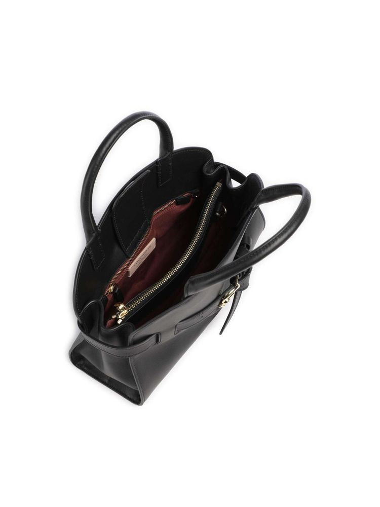 Coccinelle Sabine Top Handle Bag — Black Smooth Leather