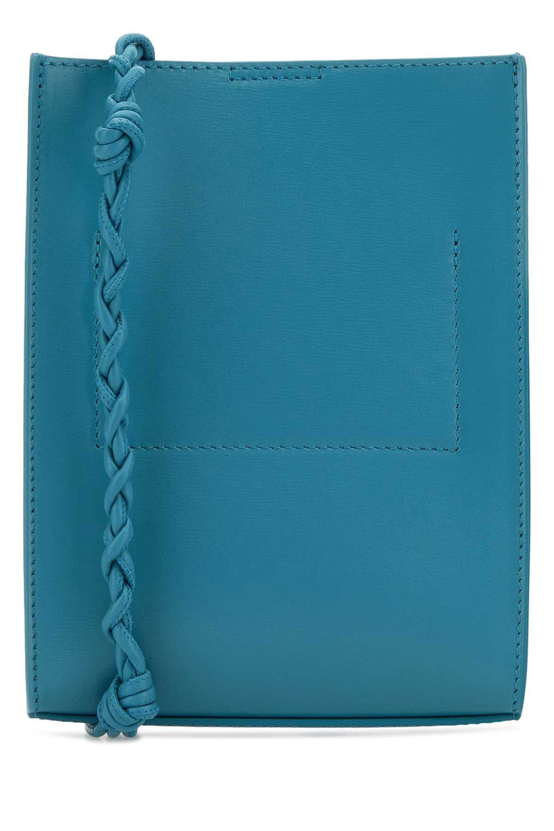 Jil Sander Braided-Strap Leather Shoulder Bag — Blue