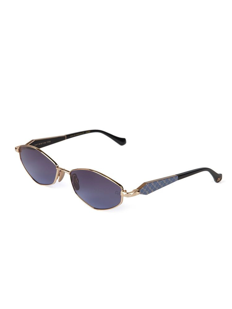 Ana Hickmann Ah3353 Oval Metal Sunglasses — Gold