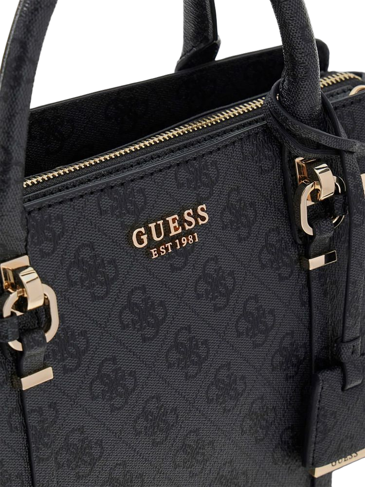 Guess Leona Shoulder Bag — Black Polyurethane