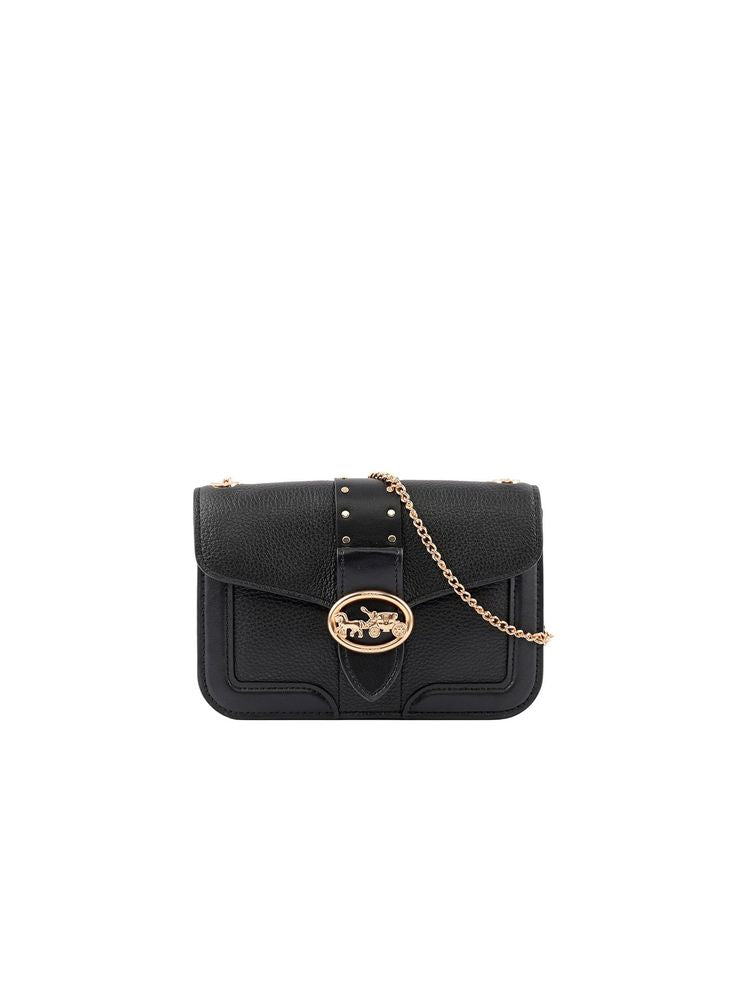 Coach Georgie Crossbody Bag — Black Leather
