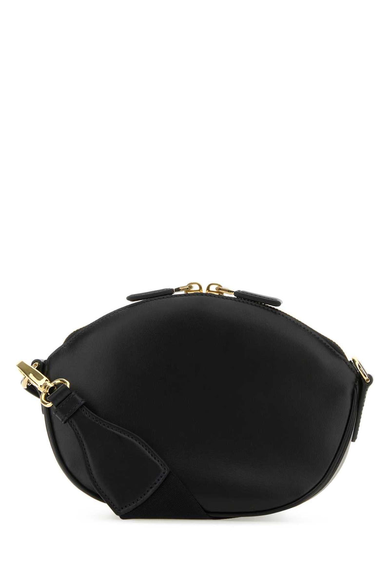 Prada Nappa Leather With Triangle Logo Crossbody Bag — Black Vitello