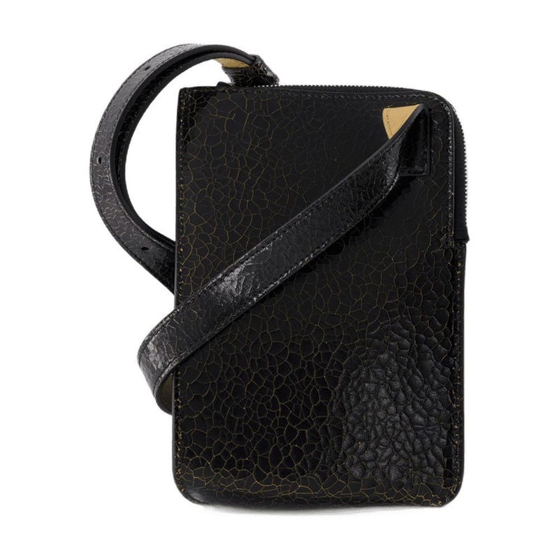 Alexander Mcqueen Crackle Calfskin Crossbody Bag — Black