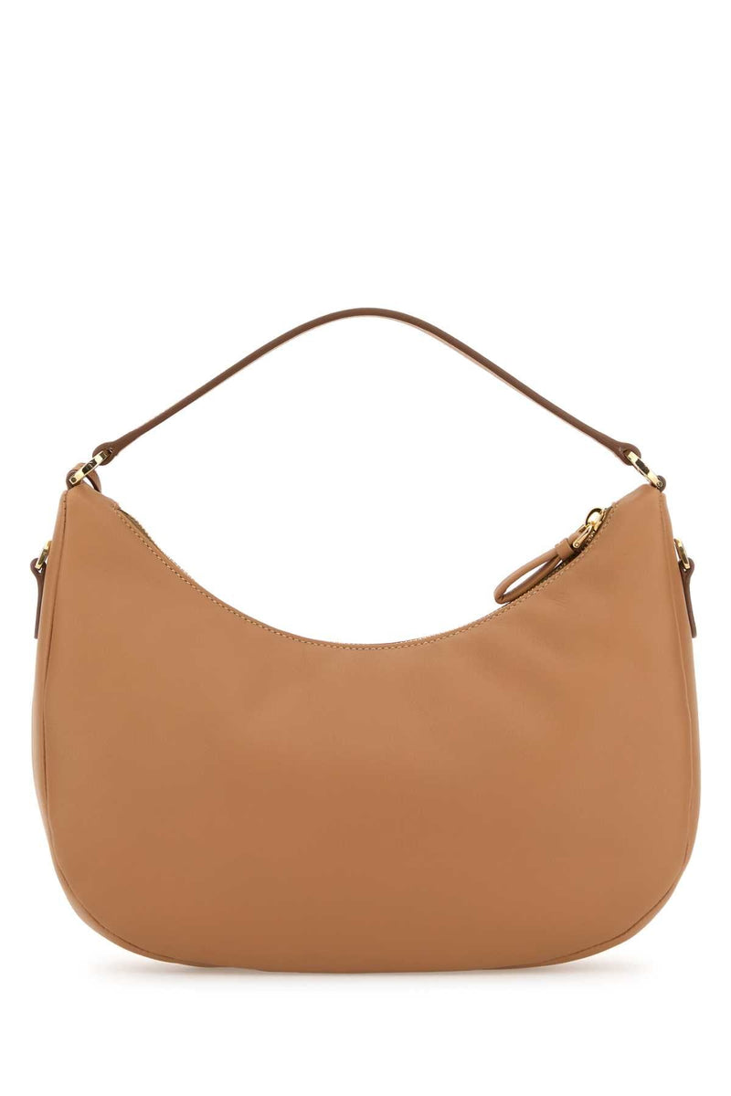 Prada Leather Shoulder Bag — Camel